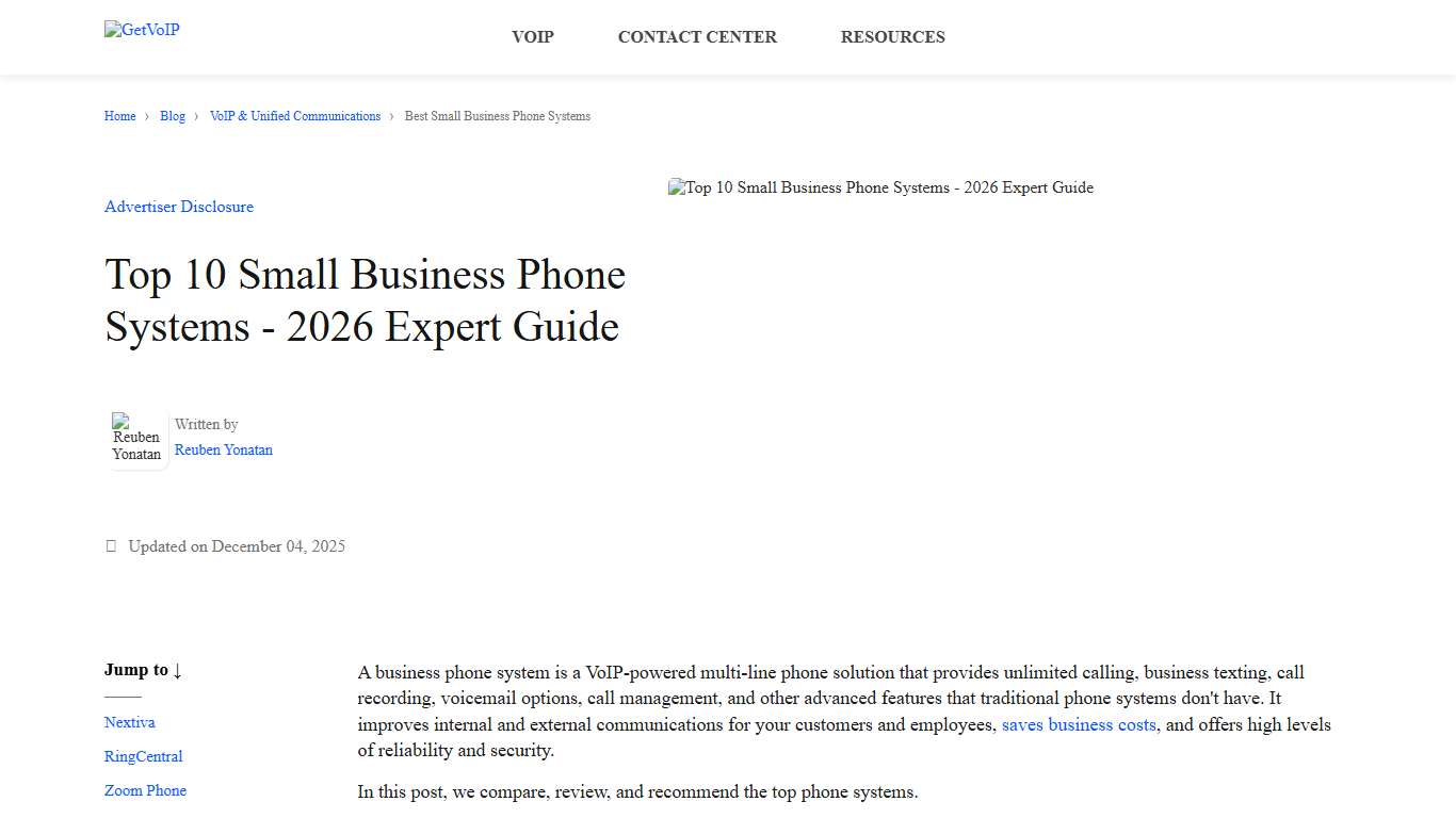 Top 10 Small Business Phone Systems - 2026 Expert Guide